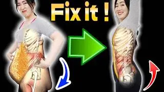 Pull Your Sacrum & Raise Your Arms for 1 Min to Tighten Hanging Belly & Sagging Butt!