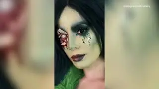 Video: Halsey celebrates Halloween early with spooky makeup look