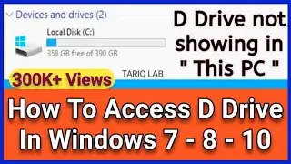 D drive not showing up Windows 10