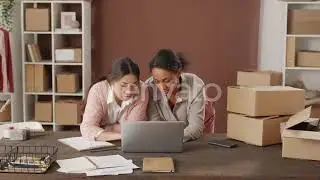 Women Working on Laptop in Office of Online Store | Stock Footage - Envato elements