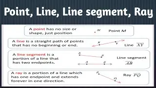 Point, Line, Line segment and Ray || Geometric basic || What are line,line segment Ray and point