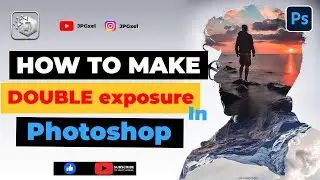 How to make a Double exposuer in photoshop 2021 #JPGxel #masking #mask #match font #photoshop