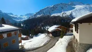 A Footage of a Snowcapped Village