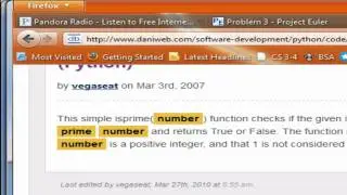 Project Euler Problem 3 - Python