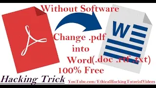 How to Edit or Convert .pdf file to word or doc or .rtf without software | Ethical Hacking Tutorial