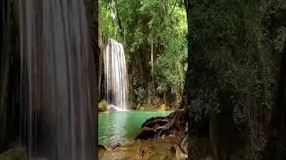 A wonderful beauty of Erawan Falls along Kanchanaburi in Thailand