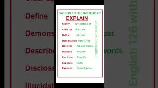 Instead of EXPLAIN |British vs American English|basic vs advanced English #english #learnenglish