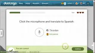 Voice recognition in web Duolingo