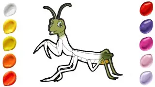 Drawing and Coloring Animals | Drawing Mantis #howtodraw #drawinganimals #drawingandcoloring
