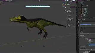 blender Alioramus swim idle animation showcase with voice