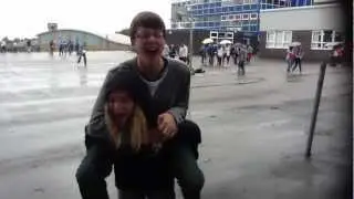 Nicky gave Nathan a piggy back