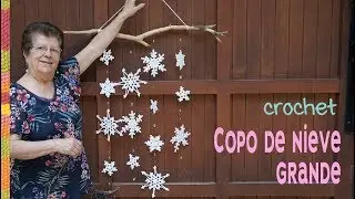 Large 2-ROW crochet knit snowflakes for branch wall hanging ❄️ Tejiendo Peru