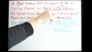 Quadratic Formula Word Problem - Time for Ball to Hit the Ground