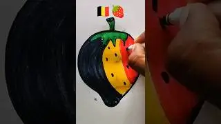 Guess the Flag name 🇧🇪🍓#art #coloring #satisfying #drawing #shorts #trending