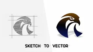 Sketch to Vector | How to make logo Design | Eagle Logo Design #logodesign #sketchtovector