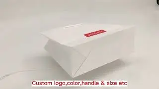 Custom white luxury shopping jewelry beauty tote gift premium art cardboard paper bags packaging