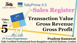 Sales Register #Sales #grossprofit #revenue #tally #tallyprime #tallyprimeupdate #profitandloss