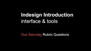 Indesign Introduction Interface and tools interface & tools