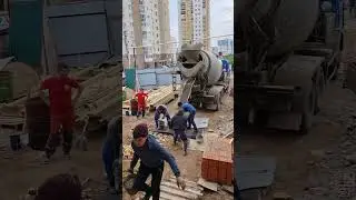 3 часа КАТОРГИ. Заливка 2м3 бетона монолитный лестницы марки Б-30