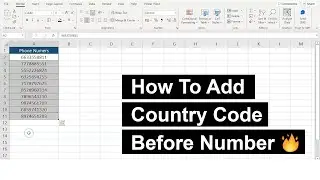 Custom Formatting Country Code | Custom Format Code Excel | Excel Tutorial For Beginners 2022