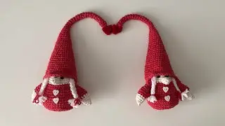 Amigurumi  Valentines gnome with heart Pom Pom hat tutorial
