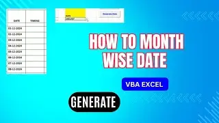 How to month wise generate date in VBA EXCEL 