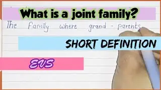 what is a joint ||  joint family |Definition