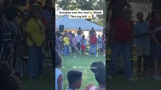 Grandma won the race🤣watch how that big fall happened 😮 #shorts #july4th