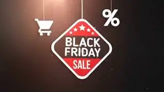 Black Friday Sign With Shopping Cart And Percent Icon Collection| Free HD Stock Footage