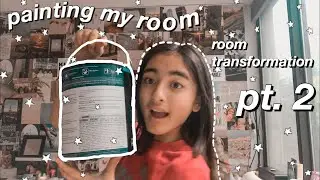 Repainting my room! | room transformation pt.2 |