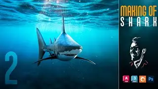 Making of the SHARK Modeling, Unwrapping, Mapping, Rigging & Animating 🦈 #edit #youtubeshorts Part-2