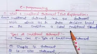 Conditional statement in C | types | if statement in hindi