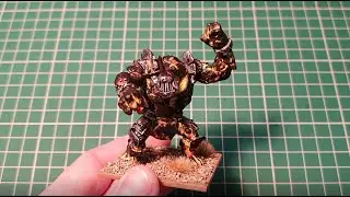 How to paint a Lesser Obsidian Golem from Kings of War (lava style speed painting)