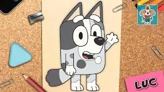 Como Dibujar Muffin Heeler | Bluey | Paso a Paso