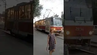 Tatra T6B5SU, б/н 2834 маршрут №10 на улице Ангарская