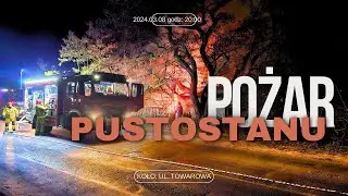 Pożar pustostanu w Kole, ul. Towarowa (2024.03.08 ok 20.00)