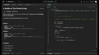 Leetcode 4 - Median of Two Sorted Arrays - Python (NeetCode 34/150)