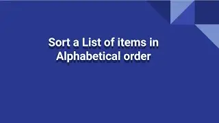 Sort a List of items in Alphabetical order | One-liner Java Code #shorts