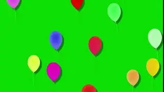 balloons flying green screen background