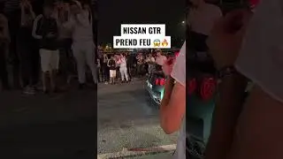 NISSAN GTR PREND FEU 😱🔥 #gtr #rasso #nissan #r35 #feu #popandbang #flames #portugal #porto #run