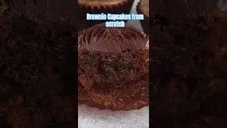 Brownie Cupcakes from scratch – LINK IN DESCRIPTION #shorts #recipe #brownies #cupcakes