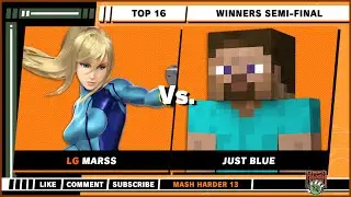 Mash Harder 13 - Winners Semi-Final - Marss (Zero Suit Samus) VS Just Blue (Steve) - SSBU Singles