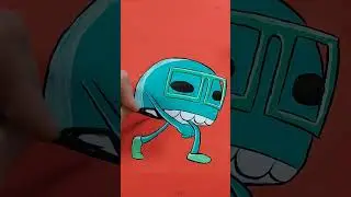 I painted an animated walkcycle with acrylics. #acrylics #art #ink #framebyframe #handdrawnanimation