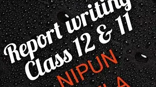 REPORT WRITING... NIPUN MELA... Report for class 12 and 11