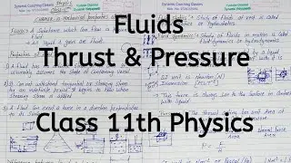 Fluids | Thrust | Pressure | Chapter 9 | Mechanical Properties of Fluids | Class 11 Physics