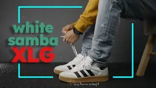 Always Sold Out! The XLG Adidas Samba White Gum on Feet Review.