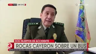 Dos pasajeros de un bus mueren tras ser aplastados por una piedra