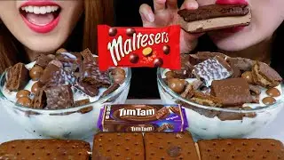 ASMR MALTESERS + DARK CHOCOLATE TIM TAMS CEREAL + ICE CREAM SANDWICHES 리얼사운드 먹방 | Kim&Liz ASMR