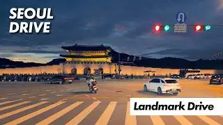 Lo-fi Chill Jazz Landmark Drive in Seoul 4K – #namsan #seoulstation & #gyeongbokgung 서울드라이브 야경 서울여행