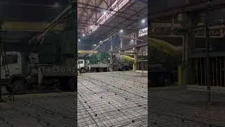 Заливка бетонных полов в помещении цеха